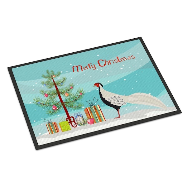 Carolines Treasures Silver Pheasant Christmas Indoor or Outdoor Mat, 18 x 27 in. BB9296MAT - main